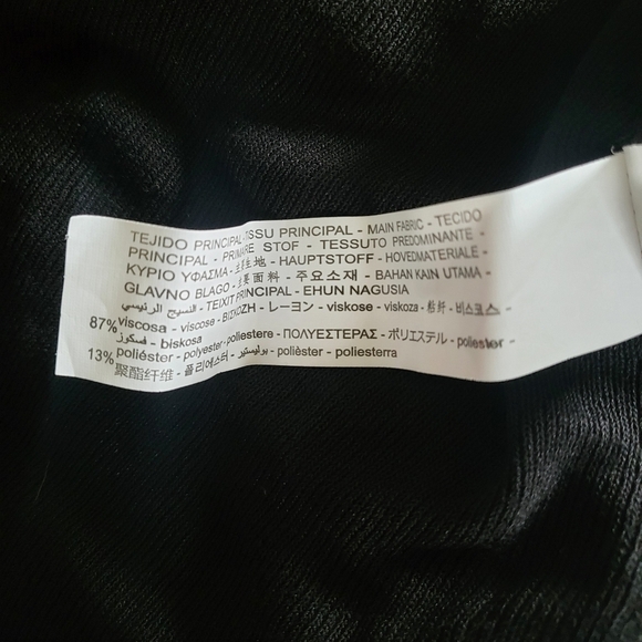 Zara Ribbed Slip Spaghetti Strap Black Midi Dress New Size Small - Picture 10 of 12